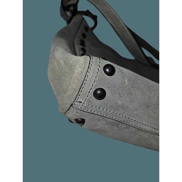 Loeffler Randall Gray Hobo Suede Black Studded Shoulder Crossbody Bag - Picture 7 of 16
